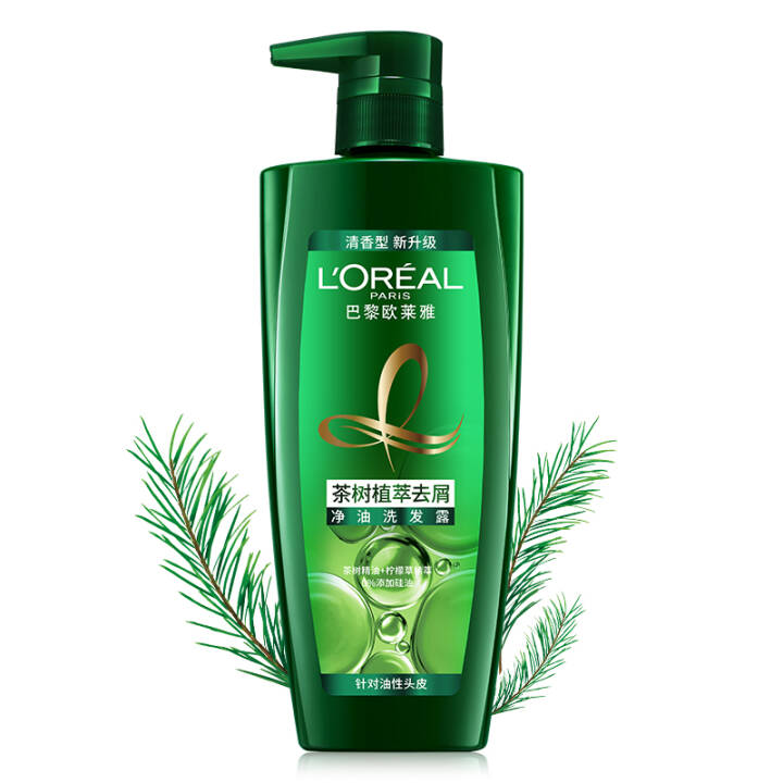 欧莱雅茶树植萃无硅油去屑净油洗发水 700ml