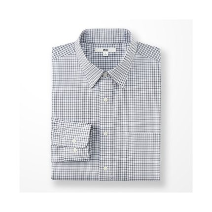 商务休闲！UNIQLO优衣库精纺格子衬衫164160