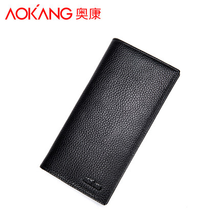 聚划算！奥康钱包头层牛皮男式长款竖款钱包
