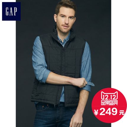 双12好价！Gap PrimaLoft保暖舒适方格压线棉背心125527