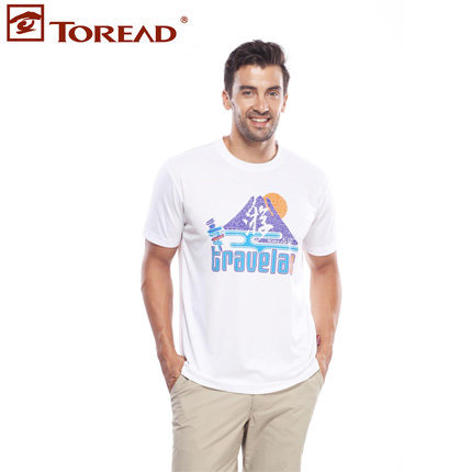 透气舒适！探路者春夏新品情侣排汗速干短袖TAJD81680