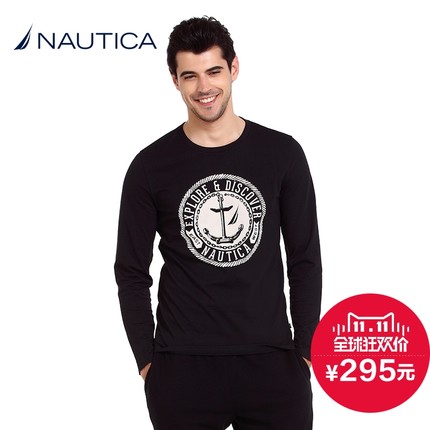双11预告！NAUTICA诺帝卡EWQ圆领长袖T恤V53101