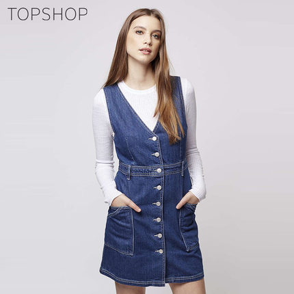 狂欢好价！TOPSHOP 女士简约牛仔连衣裙 05G60IMDT