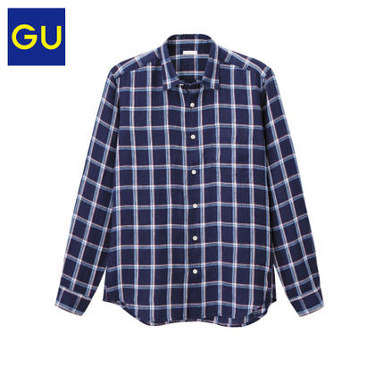 历史新低！GU极优全麻格子衬衫273572