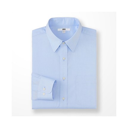 休闲百搭！UNIQLO优衣库精纺府绸衬衫164156