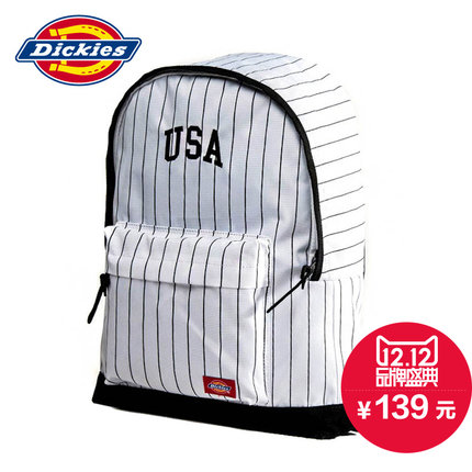 双12预告！Dickies棒球刺绣情侣黑白条纹双肩包151U90EC08