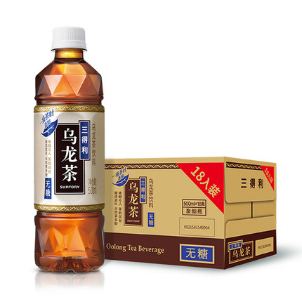 三得利乌龙茶饮料无糖饮料整箱500ml*18瓶