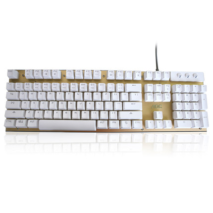 扎实用料！AOC K450/W机械手感发光游戏键盘