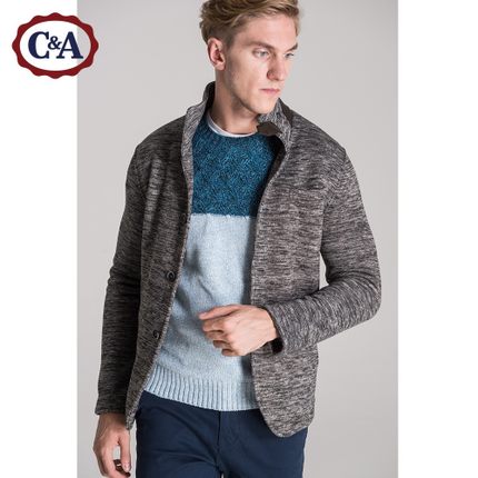 简约好价！C＆A 男式混色立领休闲卫衣CA200162881