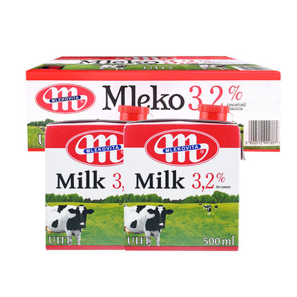 Mlekovita 全脂纯牛奶 500ml*12盒