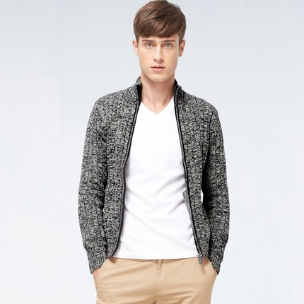 5号10点！佐丹奴毛衣外套加厚立领针织开衫 男士毛线衣01053578