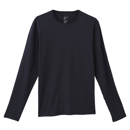 内搭外穿！MUJI无印良品男式棉天竺长袖T恤M4AB210