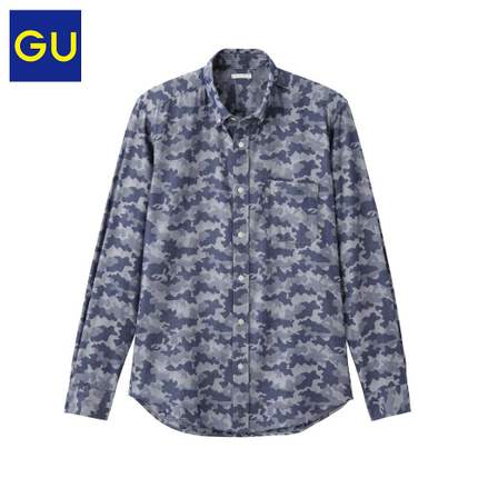 好价！极优GU 男装 提花迷彩衬衫 272542