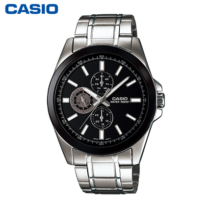 好价再来！卡西欧MTH-3021D经典三眼男士商务腕表