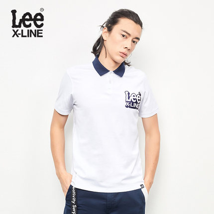 Lee新品X-LINE白色翻领T恤L319462LQK14