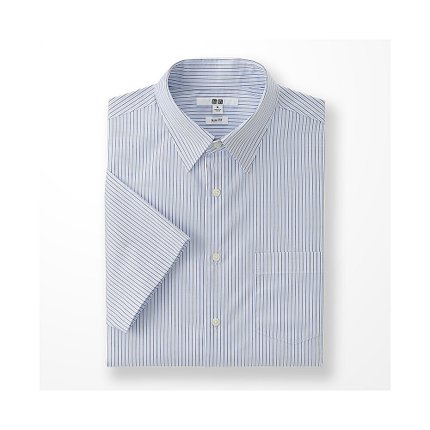 修身款型！ UNIQLO优衣库DRY EASY CARE修身条纹衬衫175408