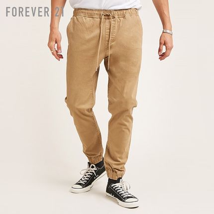 运动休闲！Forever21 男士棉质休闲束脚慢跑长裤