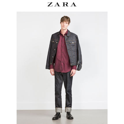 尺码齐全！ZARA 男装 一字领素色衬衫 05478419605
