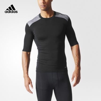 紧身设计！阿迪达斯男款针织圆领短袖T恤AJ4973
