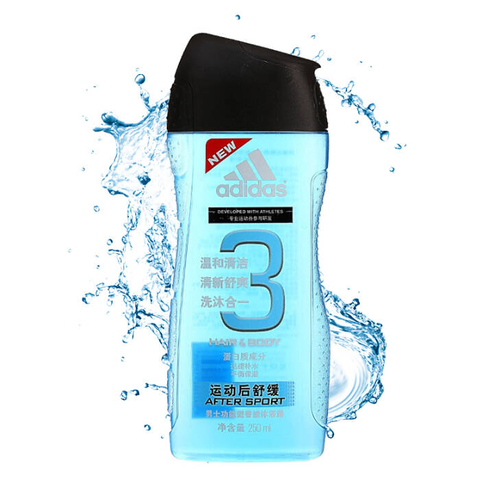 阿迪达斯男士洗护二合一运动后舒缓香波沐浴露250ml