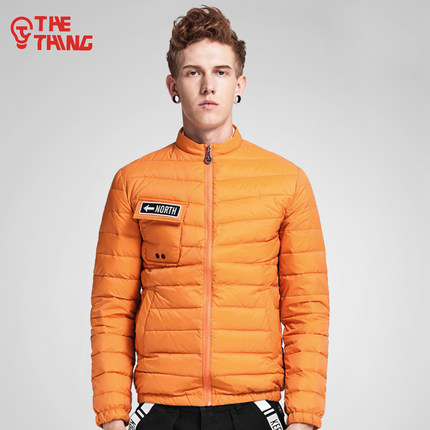 新低！THE THING 男士贴标薄羽绒服