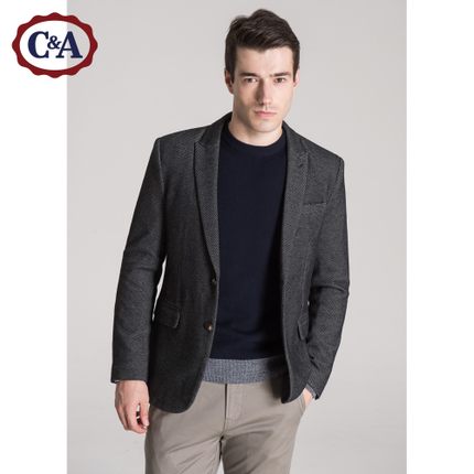 时尚修身！C＆A肌理休闲西装外套CA200159676