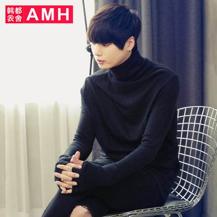 堆领款！AMH纯色修身男长袖针织衫OE2216