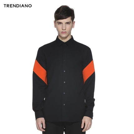 简约好价！TRENDIANO 男士撞色拼接衬衣3153012780
