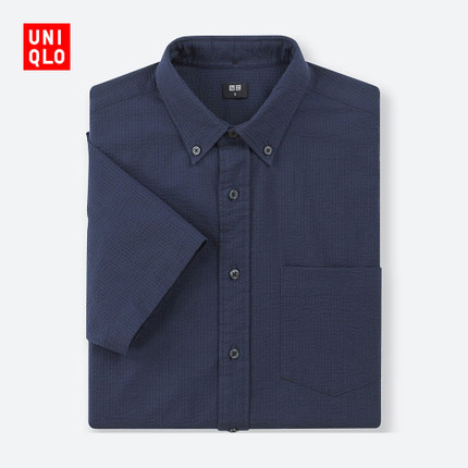 UNIQLO优衣库弹力泡泡纱衬衫406388