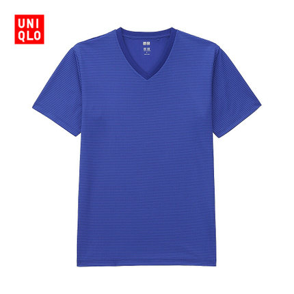 休闲百搭！优衣库Dry EX V领T恤(短袖) 169126