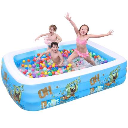 从娃娃抓起！诺澳 海绵宝宝儿童充气游泳池