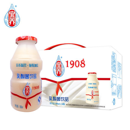 酸甜口感！宜养乳酸菌饮料100ml*24
