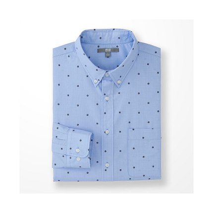 限时特惠！UNIQLO优衣库长绒棉府绸印花衬衫161884