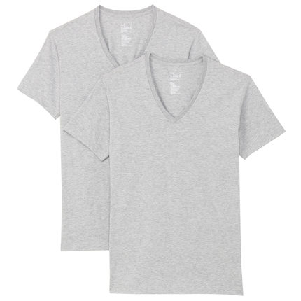 简约百搭！MUJI无印良品男式棉V领短袖衫2件组