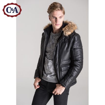 新低！C＆A 男式绗缝连帽夹克CA200163117