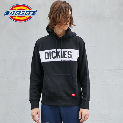 字母印花！Dickies17秋装新款 连帽套头卫衣男 全棉上衣