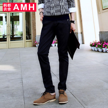 挺括有型！AMH修身中腰微弹男士休闲裤OF5019