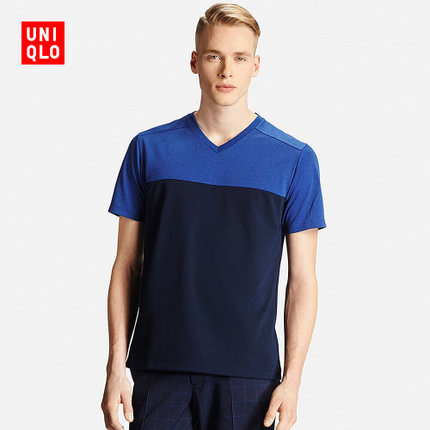 运动休闲！UNIQLO优衣库Dry EX V领T恤(短袖)177427