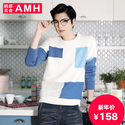 年货节预售！AMH新款圆领修身男士针织衫PF4808