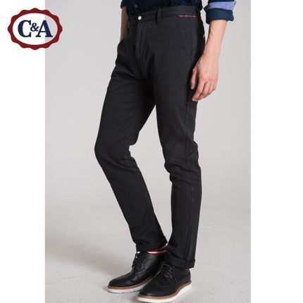 修身版型！C＆A男式竖条纹肌理修身裤CA200170650