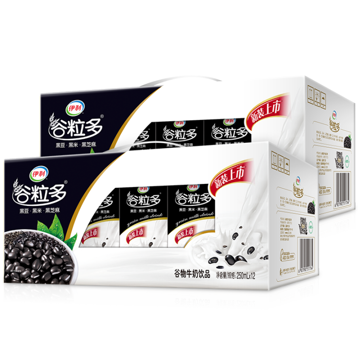 伊利谷粒多黑谷牛奶饮品250ml*12盒X2