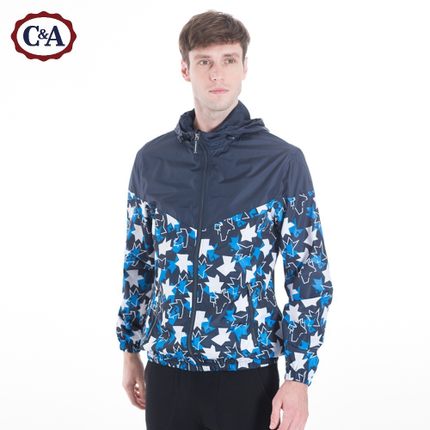 潮流舒适！C＆A 男式星星印花连帽夹克CA200158853