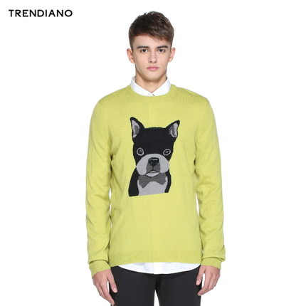 秋冬减价！TRENDIANO 狗狗圆领套头针织毛衣3153031190