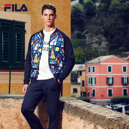 领券好价！FILA 男款满版印花针织棒球服 25613717