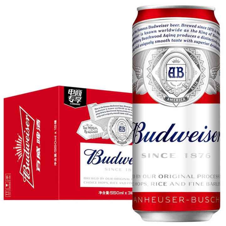 百威（Budweiser） 百威啤酒550ml*15听