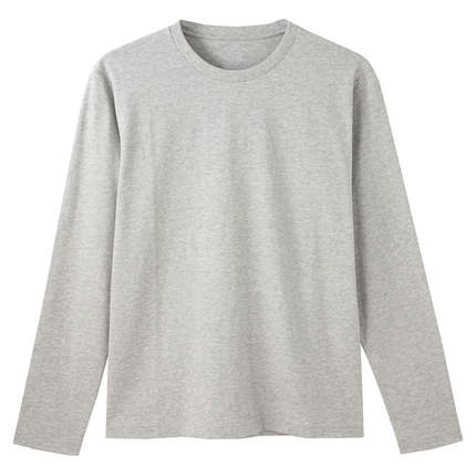 简约设计！MUJI无印良品男式圆领长袖T恤