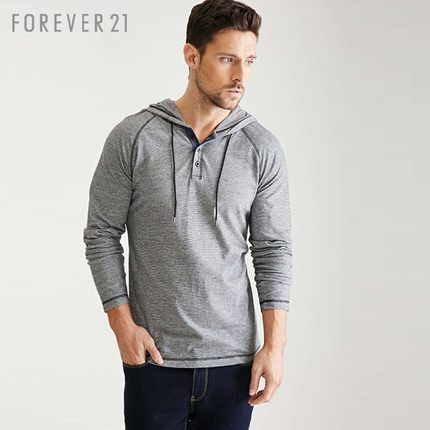大减价！FOREVER21 男士连帽长袖卫衣