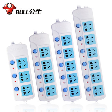品质之选！公牛插座插排插拖线板带独立开关