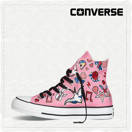 聚划算66大促！匡威All Star Print趣味图案印花帆布鞋550264C