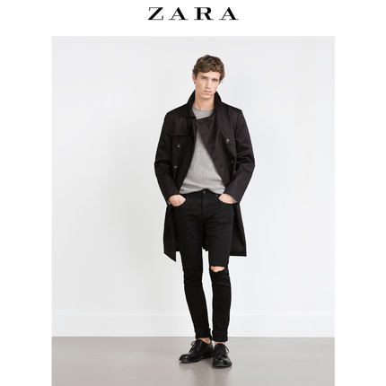 历史新低！ZARA男装膝部破洞裤06917365800